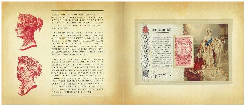 2010 AUS - SGMS3394 $5 QV "Imperf" Colonial Heritage Folder MNH